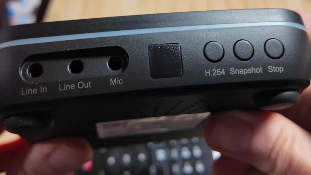 Front panel of the ClonerAlliance UHD Pro with Line In, Line Out, Mic, and the H.264, Snapshot, and Stop buttons